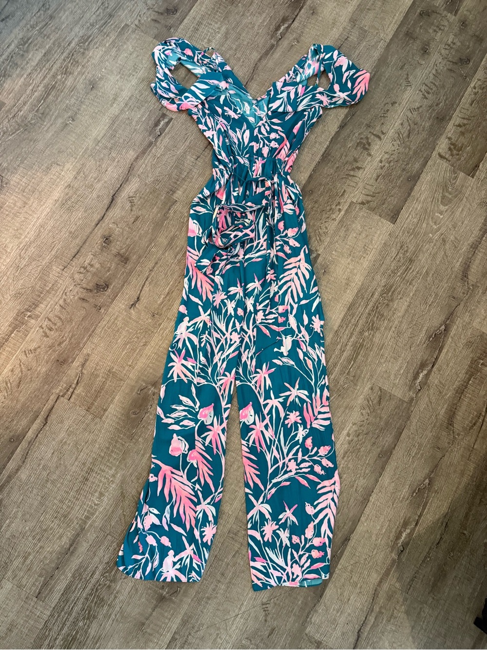 Lilly Pulitzer Emilea Floral Cold Shoulder Wide Leg Jumpsuit Size S